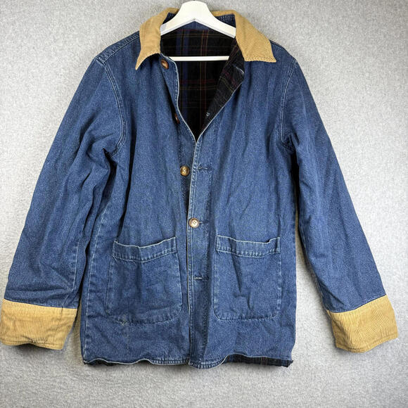 Herman Geist Other - Vintage Herman Geist Men's Size XS Reversible Denim Lined Jacket Chore Coat